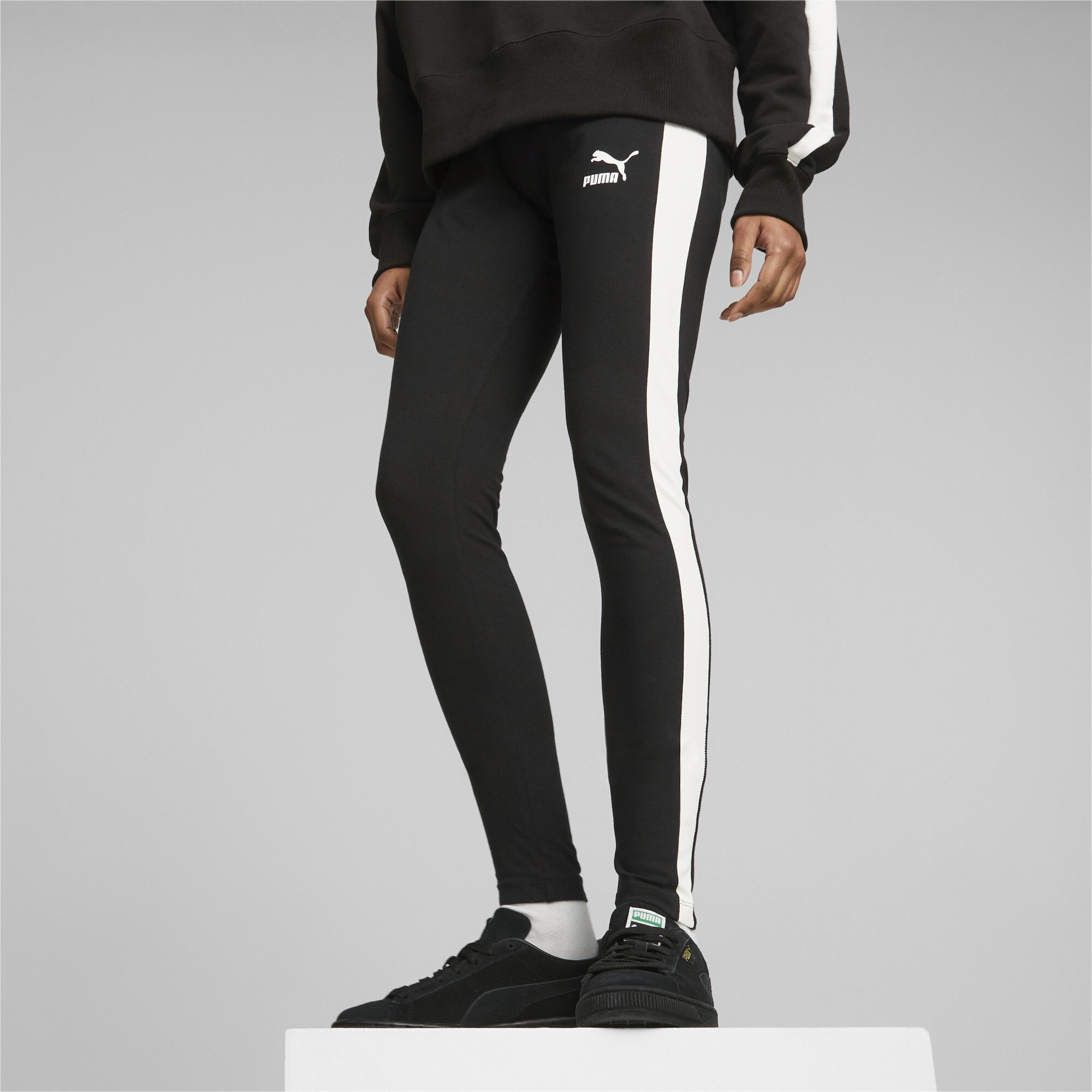 Women's Puma Iconic T7 Mid-Rise's Leggings, Black, Size XL, Clothing