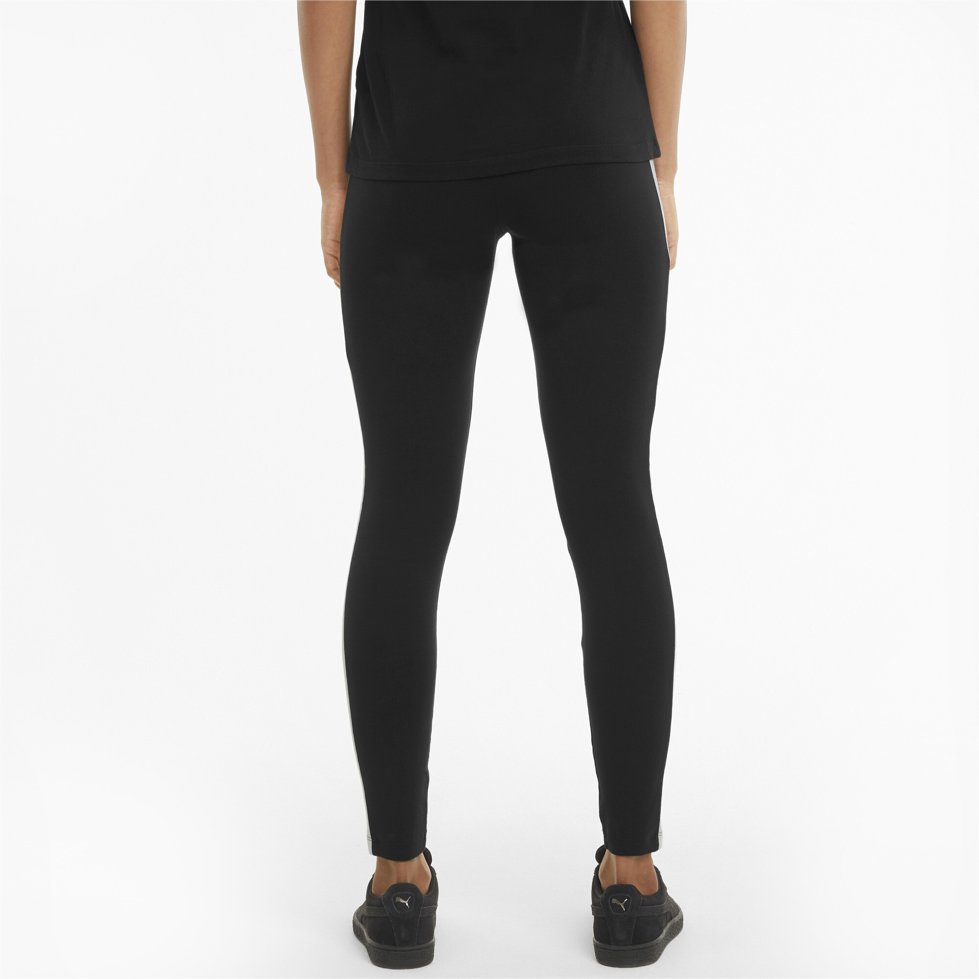 Women's PUMA Iconic T7 Mid-Rise Leggings In Black, Size Medium