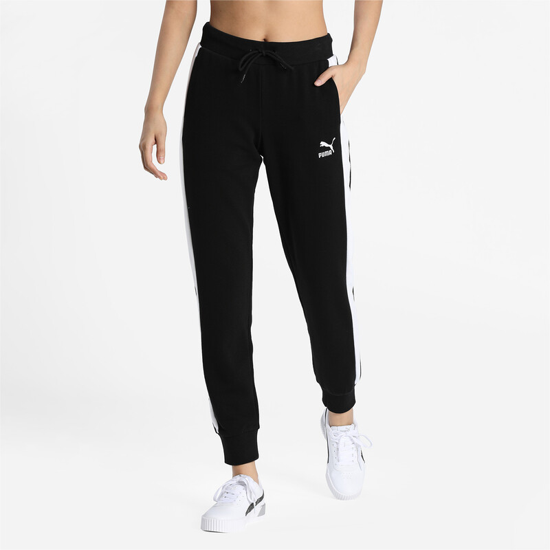 Women's PUMA Iconic T7 Cotton Track Pants in Black size XL