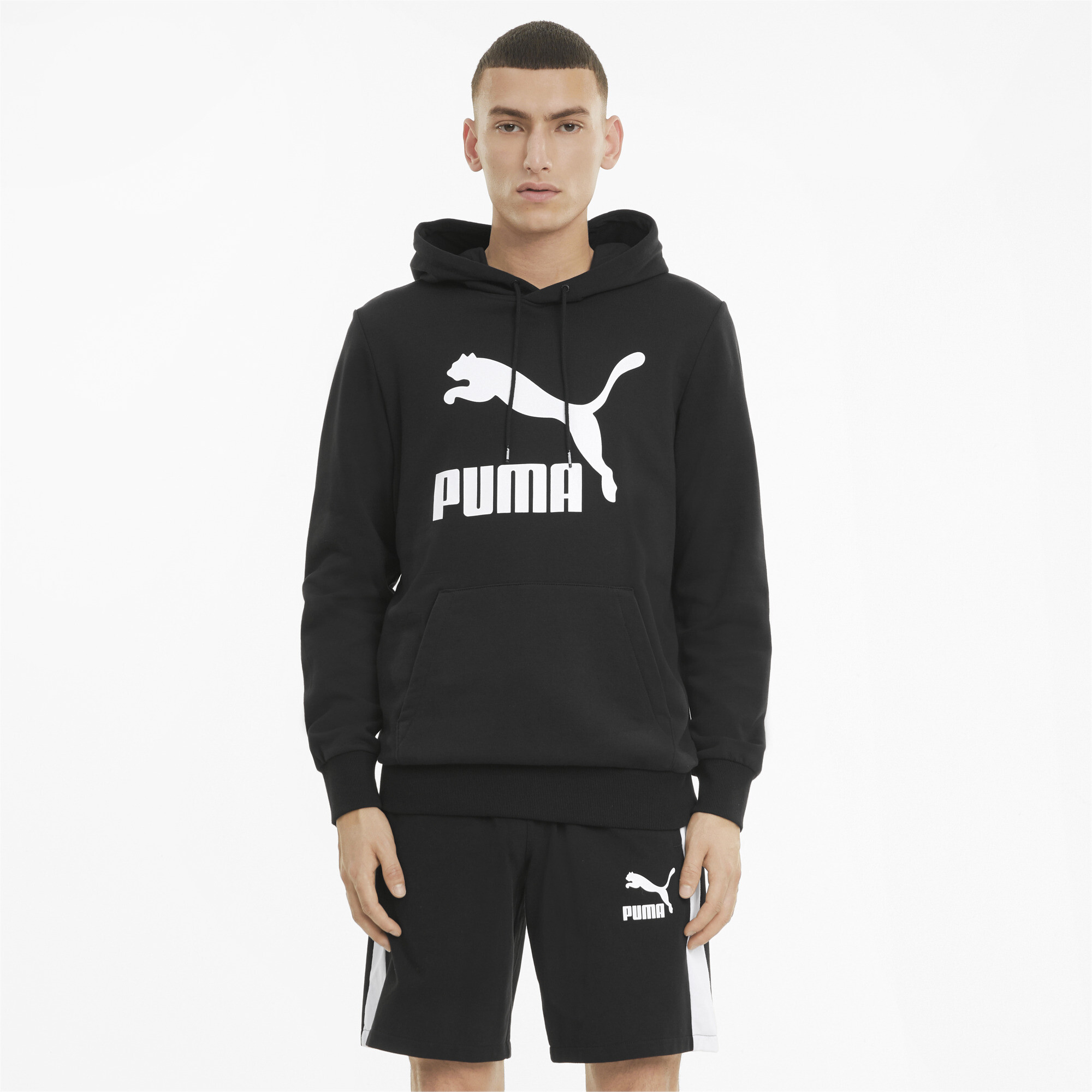 Men's Puma Classics's Logo Hoodie, Black, Size L, Clothing