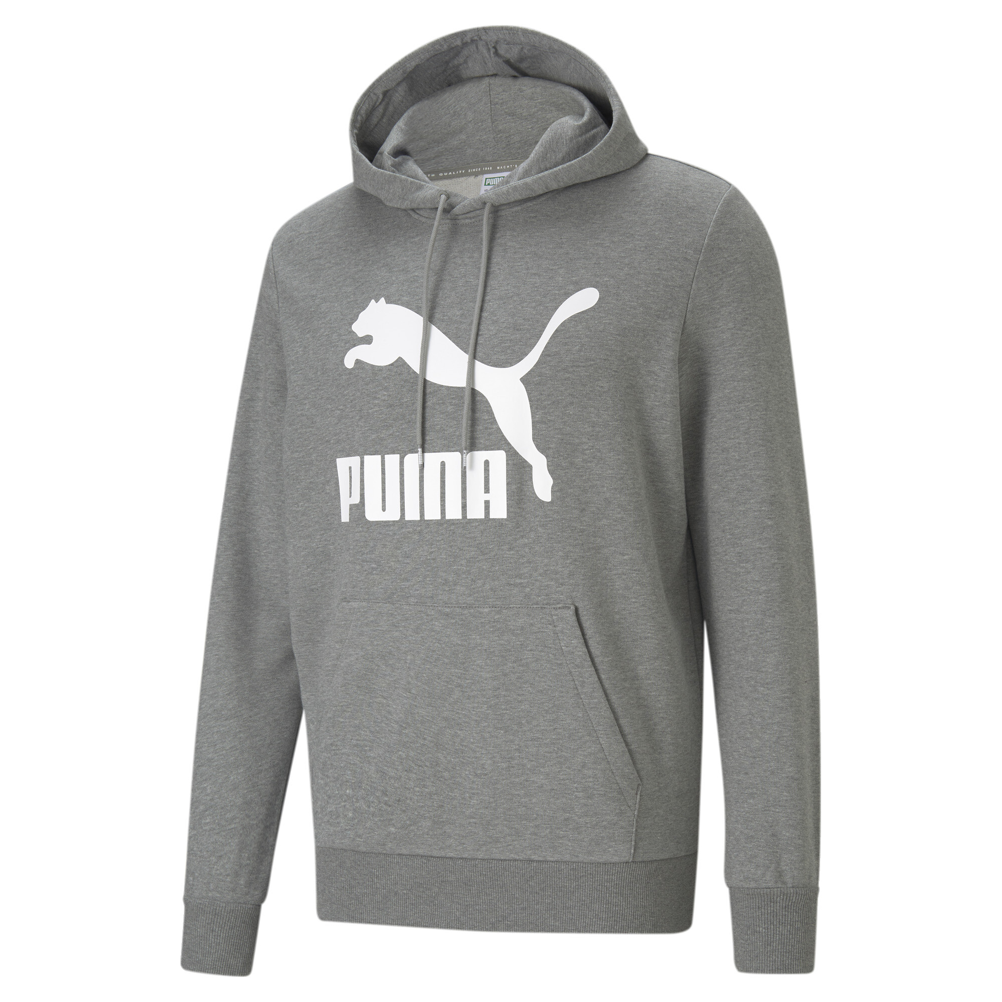 Men's Puma Classics's Logo Hoodie, Gray, Size XL, Clothing