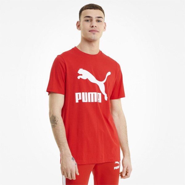 Puma Classics Men's Logo T-shirt In High Risk Red
