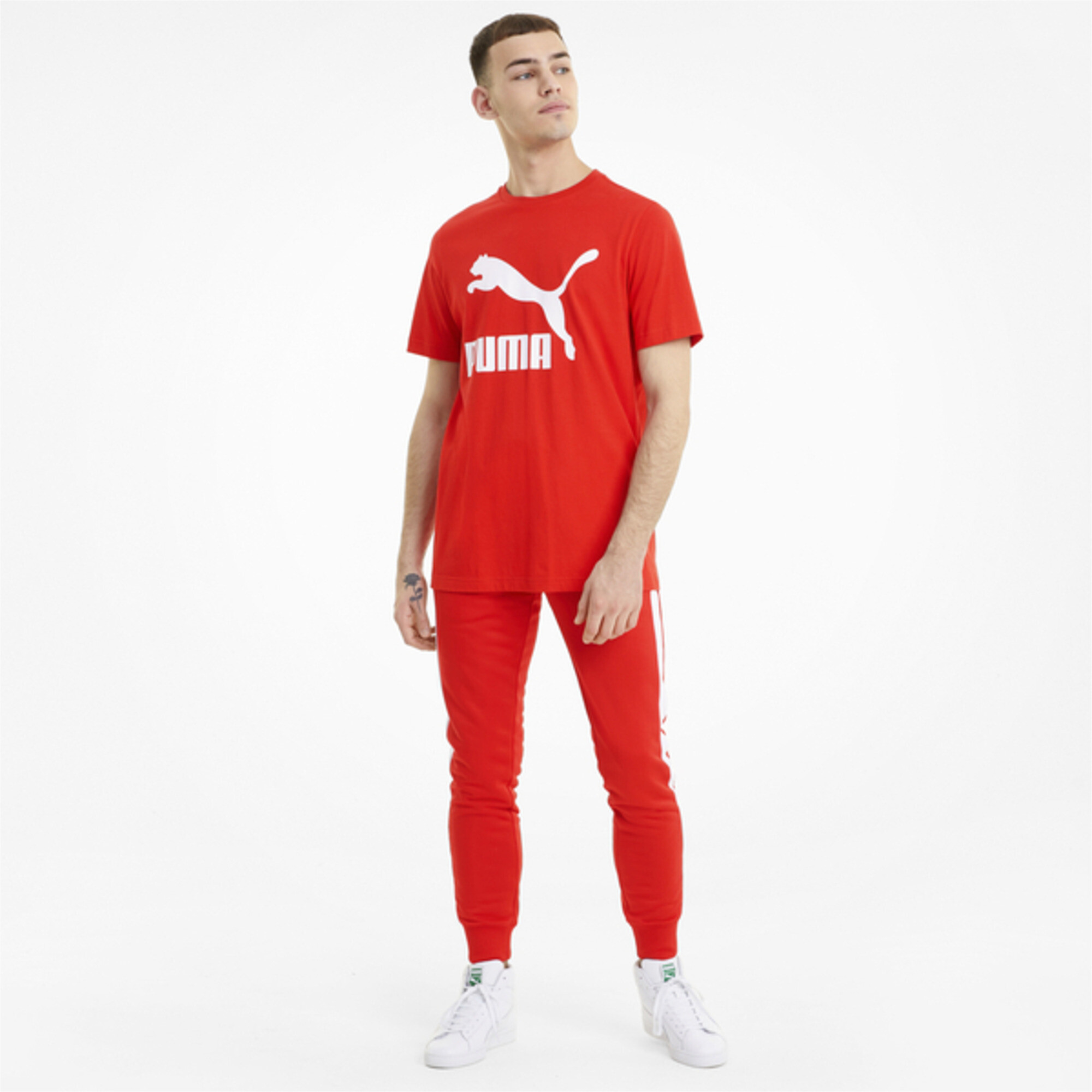 Men's PUMA Classics Logo T-Shirt In Red, Size Small