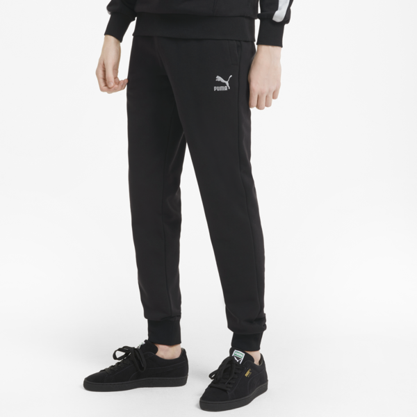 Pantalones deportivos con bajo elástico para hombre Classics, Puma Black, large-ARG