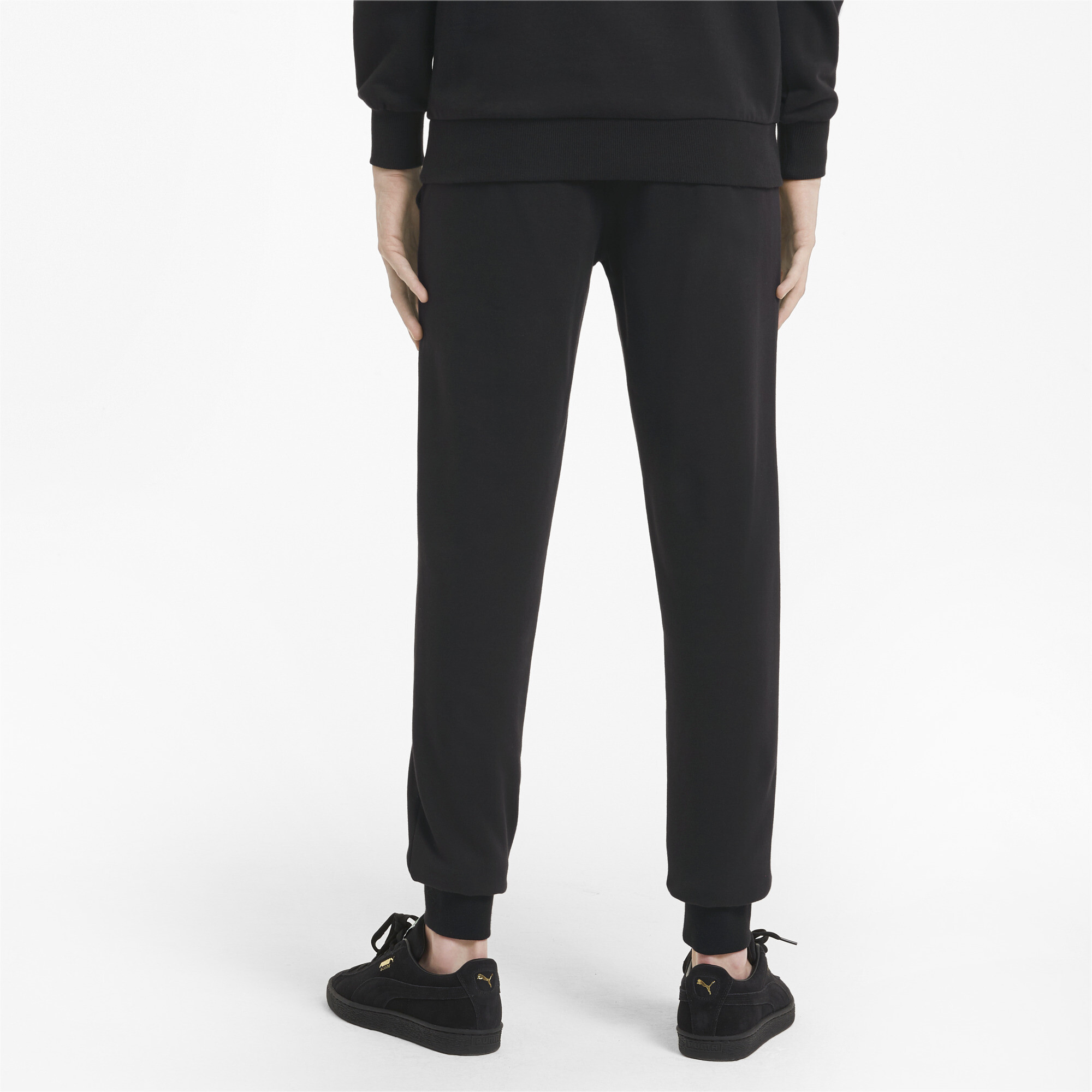 Men's PUMA Classics Cuffed Sweatpants In Black, Size 2XL
