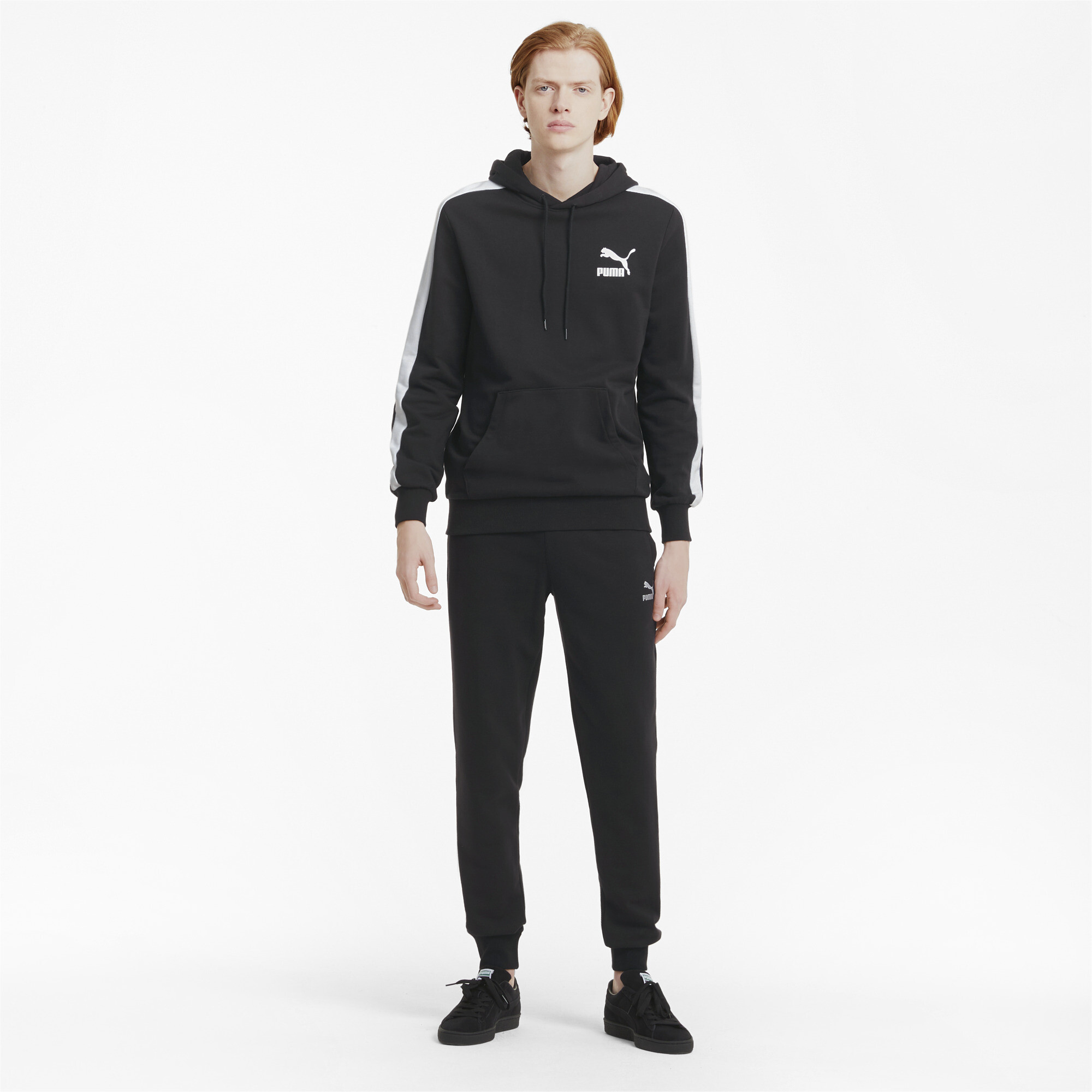 Men's Puma Classics Cuffed's Sweatpants, Black, Size M, Clothing