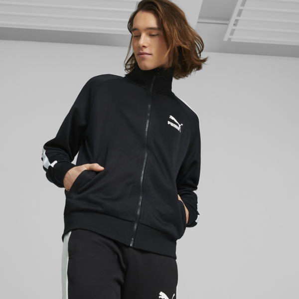 Chamarra de pista Iconic T7 para hombre, Puma Black, large-MEX