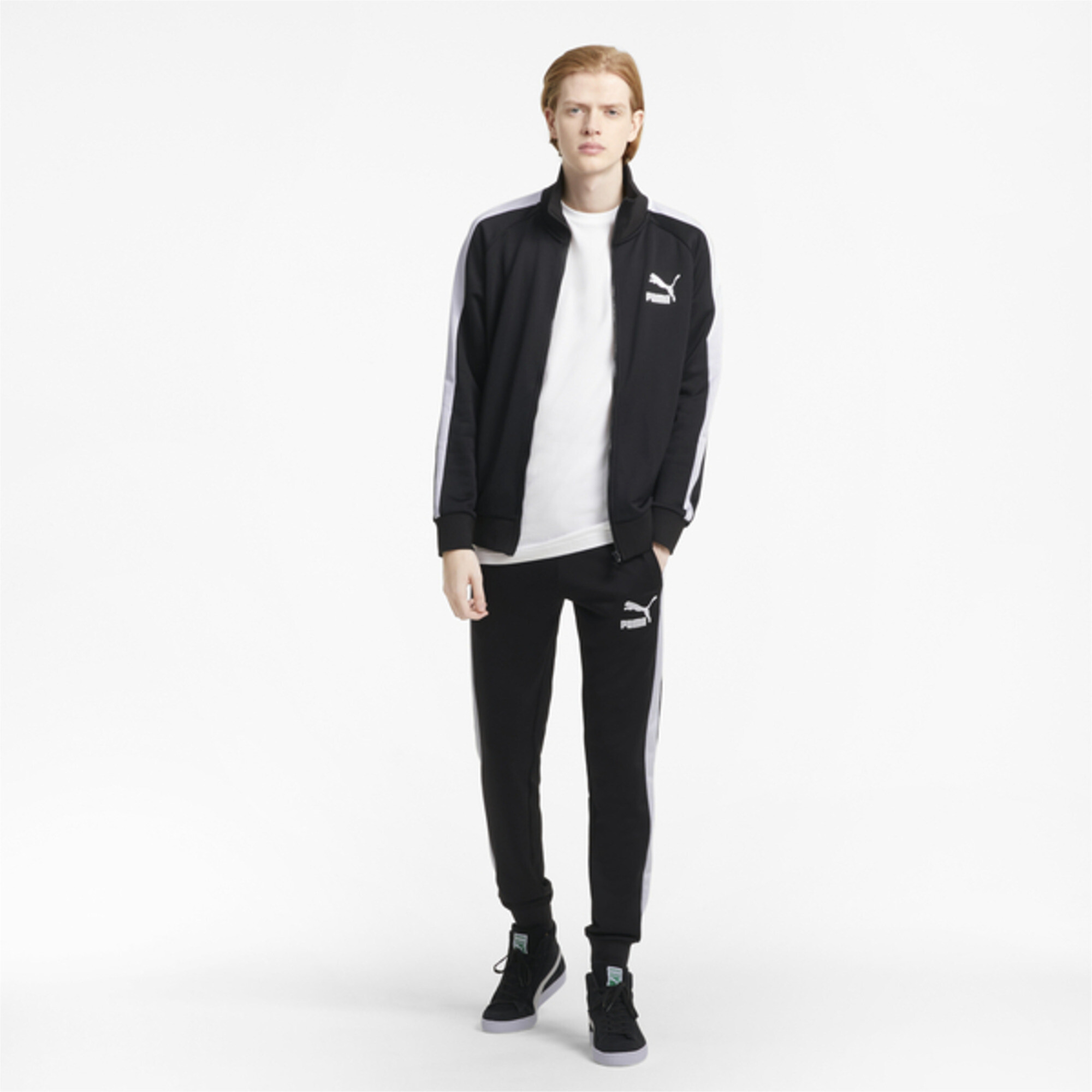 Men's PUMA Iconic T7 Track Jacket In 10 - Black, Size 2XL