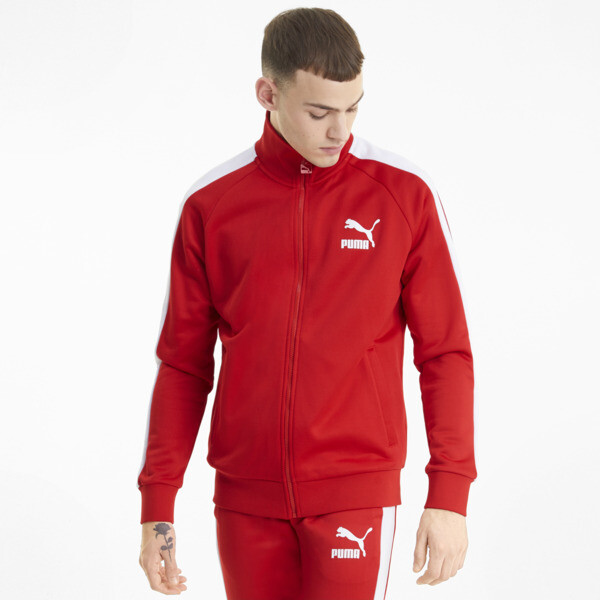 Puma red tracksuit mens shop