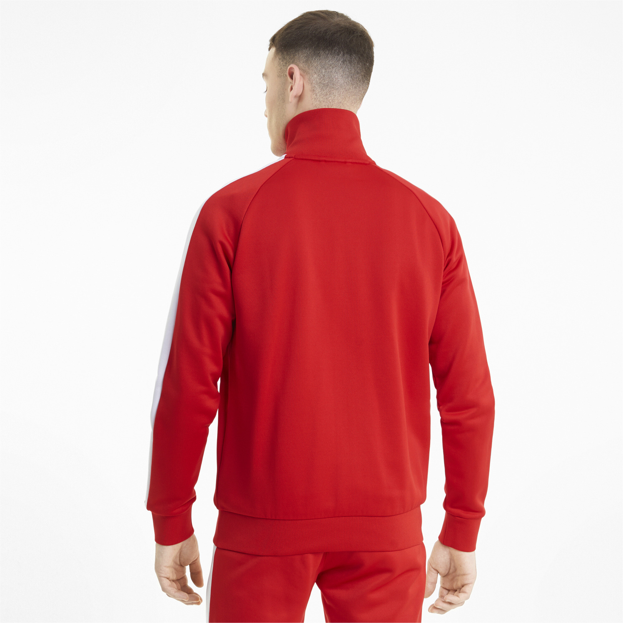 Men's PUMA Iconic T7 Track Jacket In Red, Size 2XL