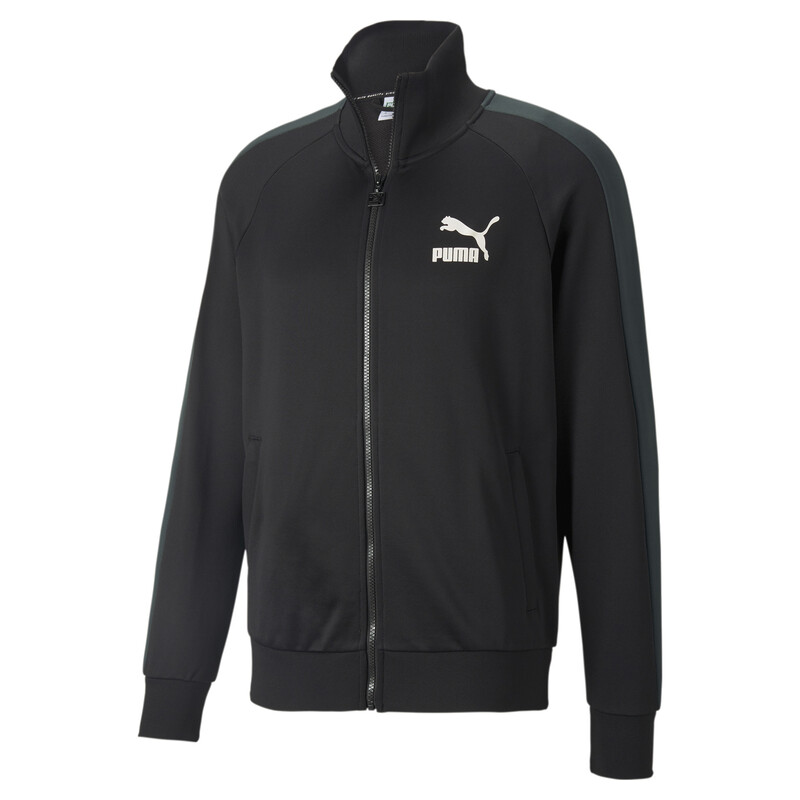 

Men's PUMA Iconic T7 Regular Fit Track Jacket, Black/gray/green