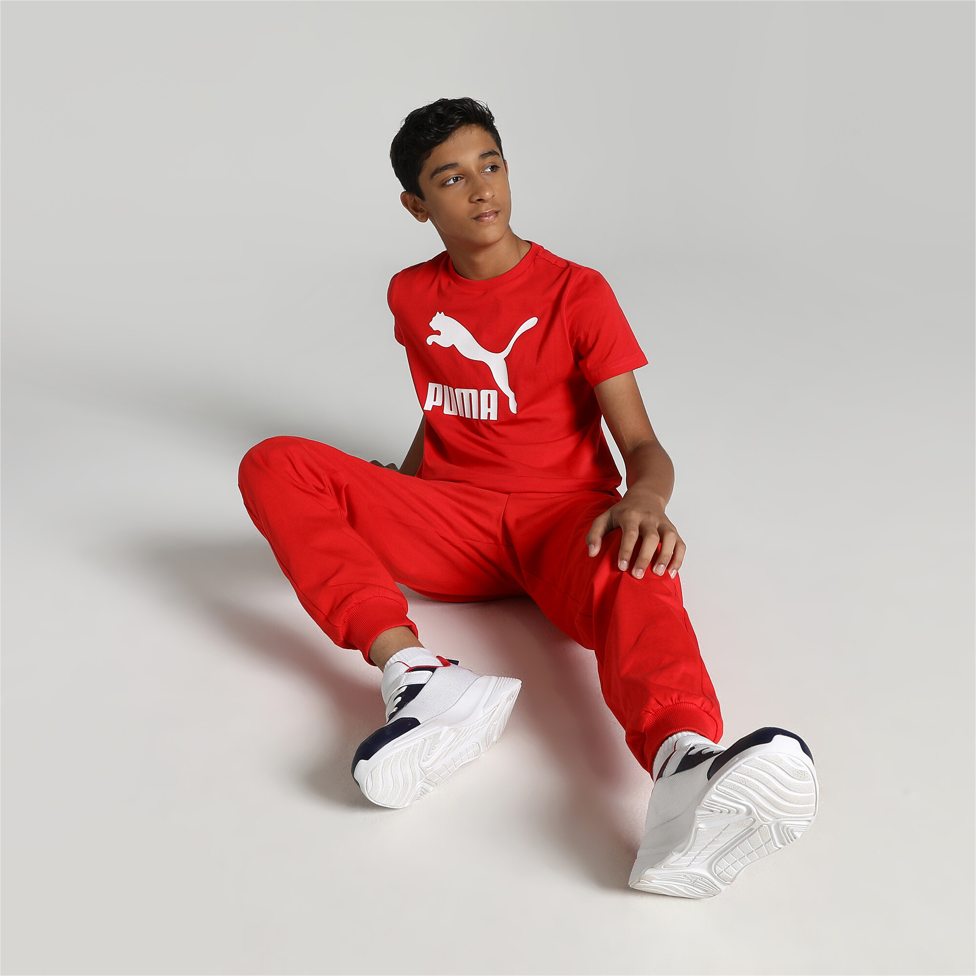 Men's Puma Classics B Youth T-Shirt, Red, Size 7-8Y, Clothing