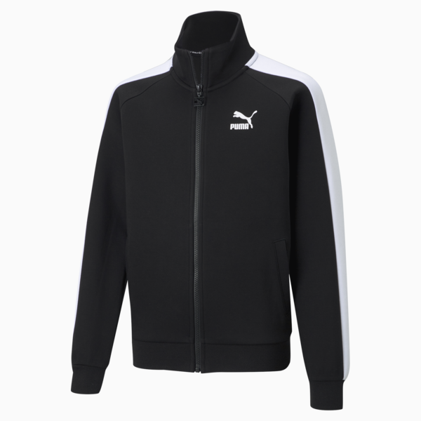Chamarra de pista Iconic T7 juvenil, Puma Black-Puma White, large-MEX