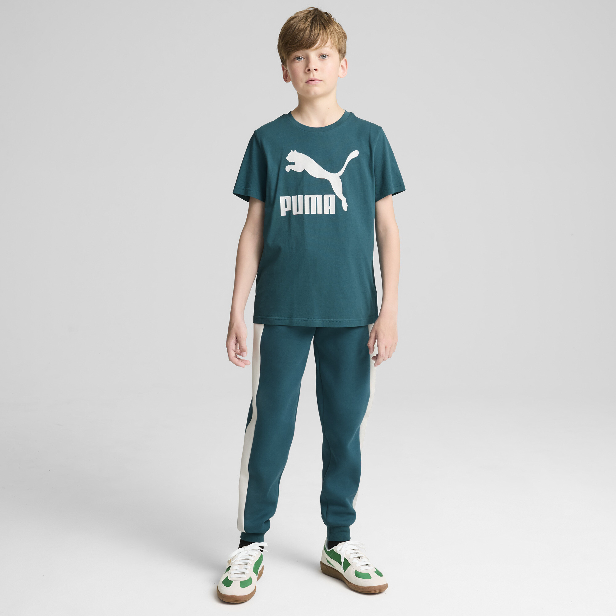 Men's Puma Iconic T7 Track Pants Youth, Green, Size 11-12Y, Clothing