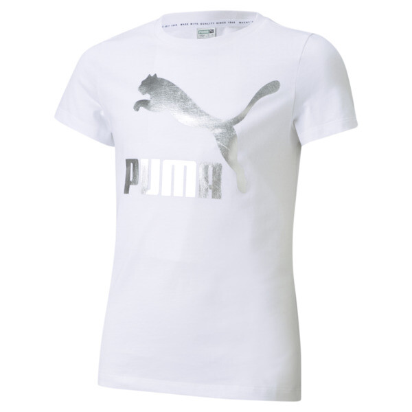 Puma Kids' Classics Logo Girls' T-shirt In White
