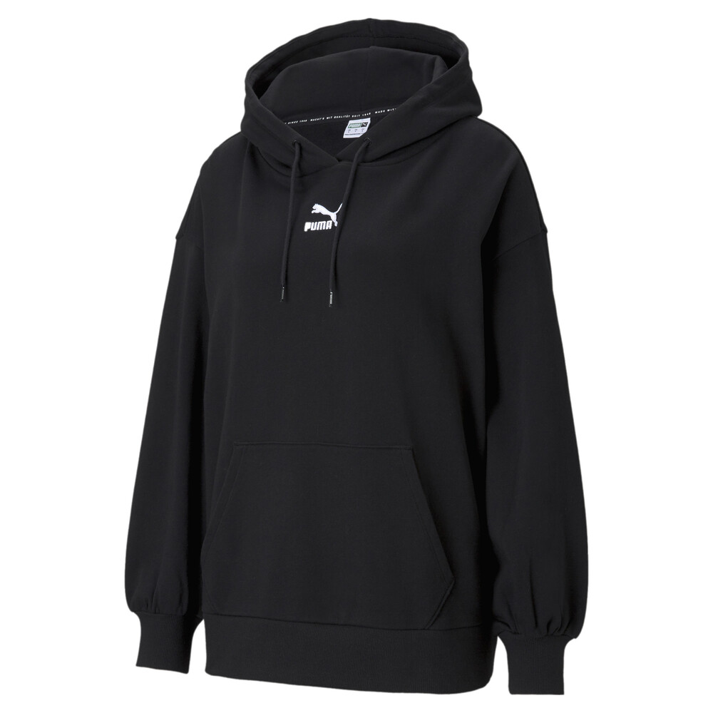puma exclusive oversized organic cotton rainbow sweatshirt in black