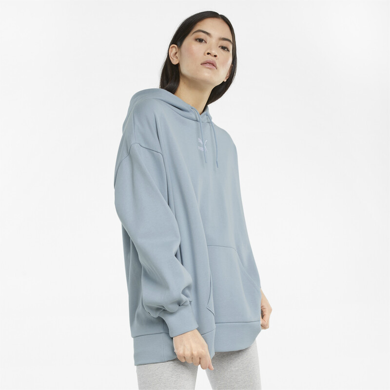 

Women's PUMA Classics Oversized Loose Hoodie, Black/blue