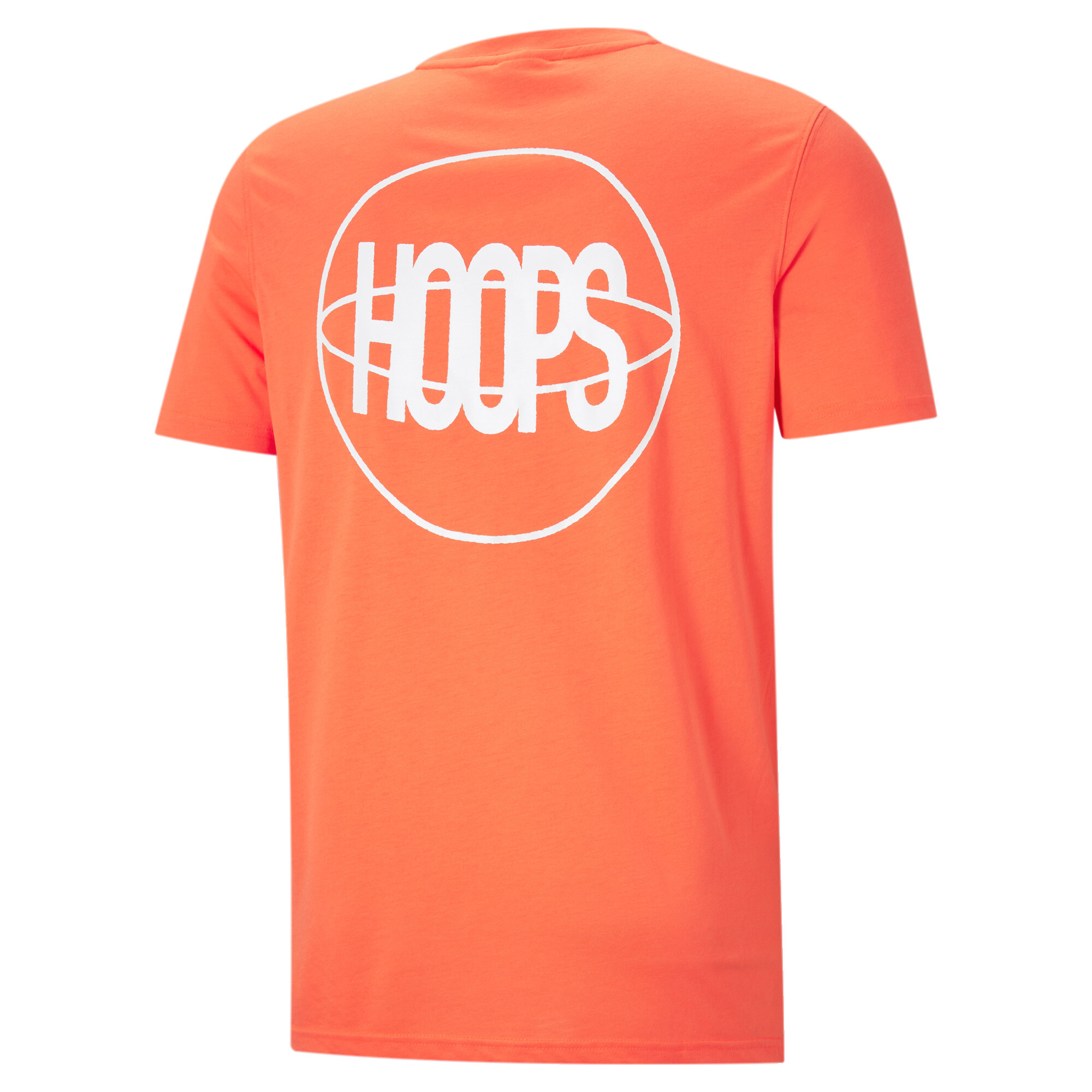 Men's PUMA Back P Short Sleeve Basketball T-Shirt In Orange, Size Small