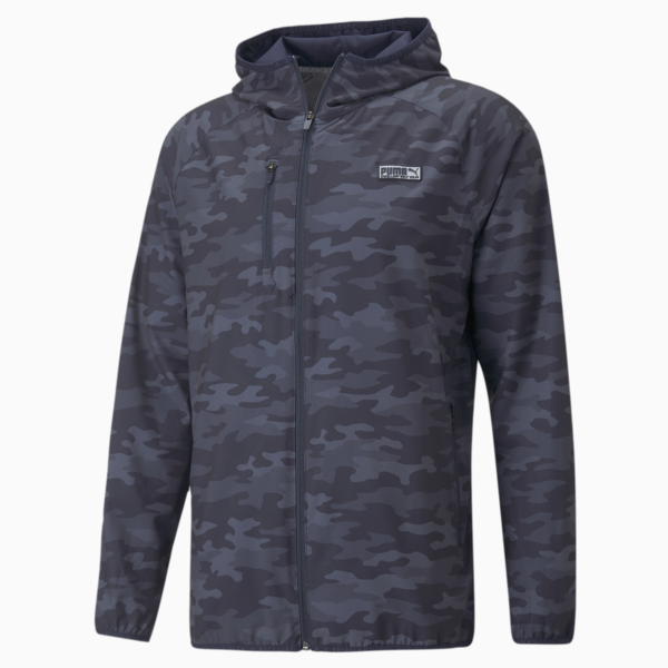 EGW Hooded Men's Golf Jacket, Navy Blazer-Camo, large-ZAF