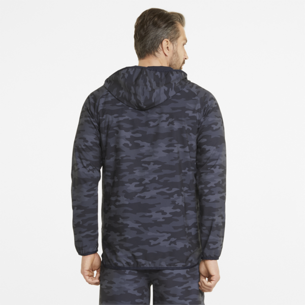 EGW Hooded Men's Golf Jacket, Navy Blazer-Camo, large-ZAF