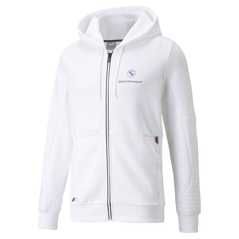 Men's PUMA BMW M Motorsport Regular Fit Full-Zip Regular Fit Hoodie, White