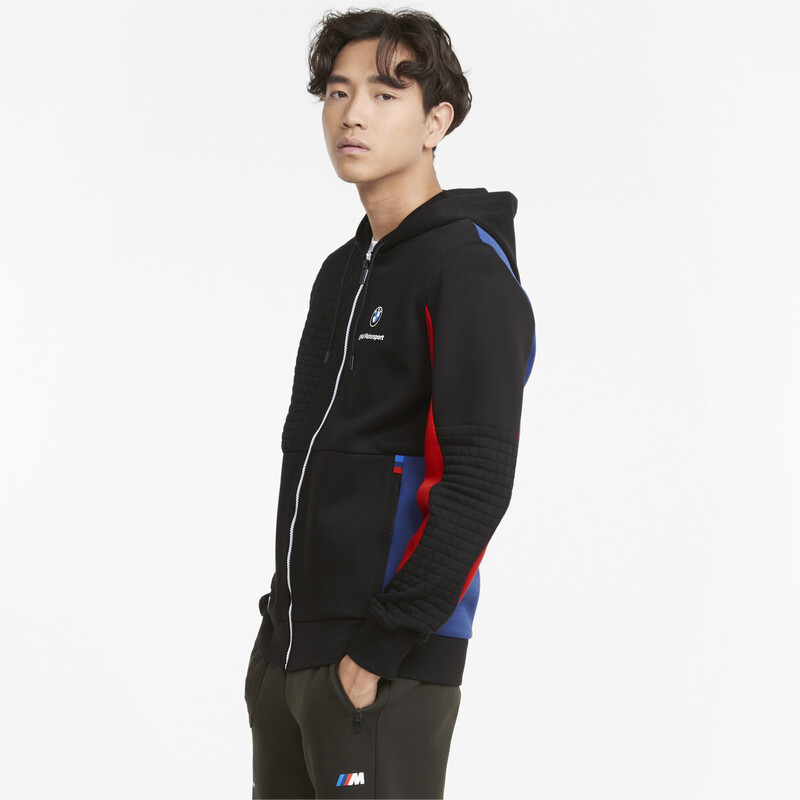 

Men's PUMA BMW M Motorsport Regular Fit Full-Zip Regular Fit Hoodie, Black/red/blue