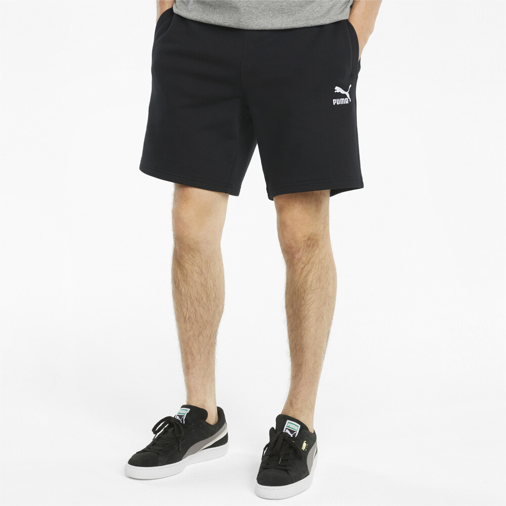 Classics Logo French Terry Men's Shorts | Black - PUMA