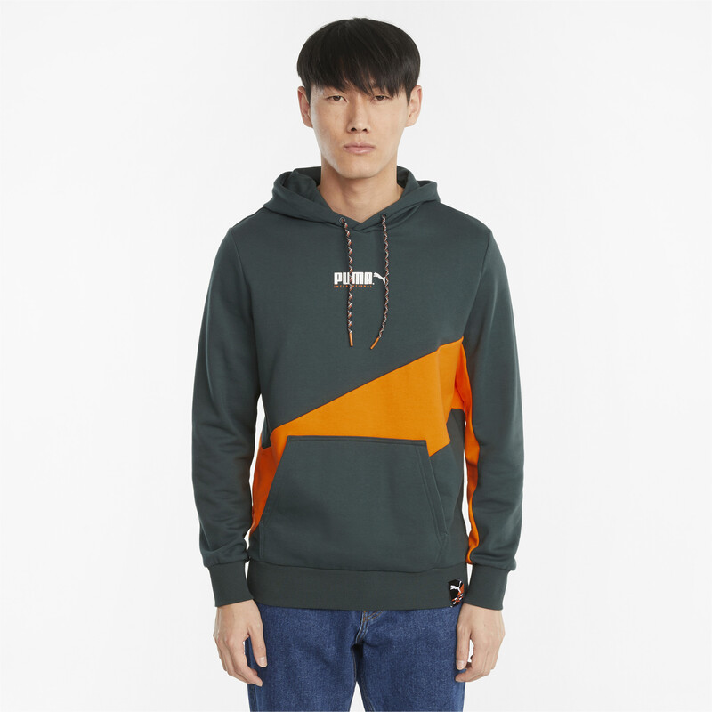 Men's PUMA International Regular Fit Hoodie, Black/gray/green