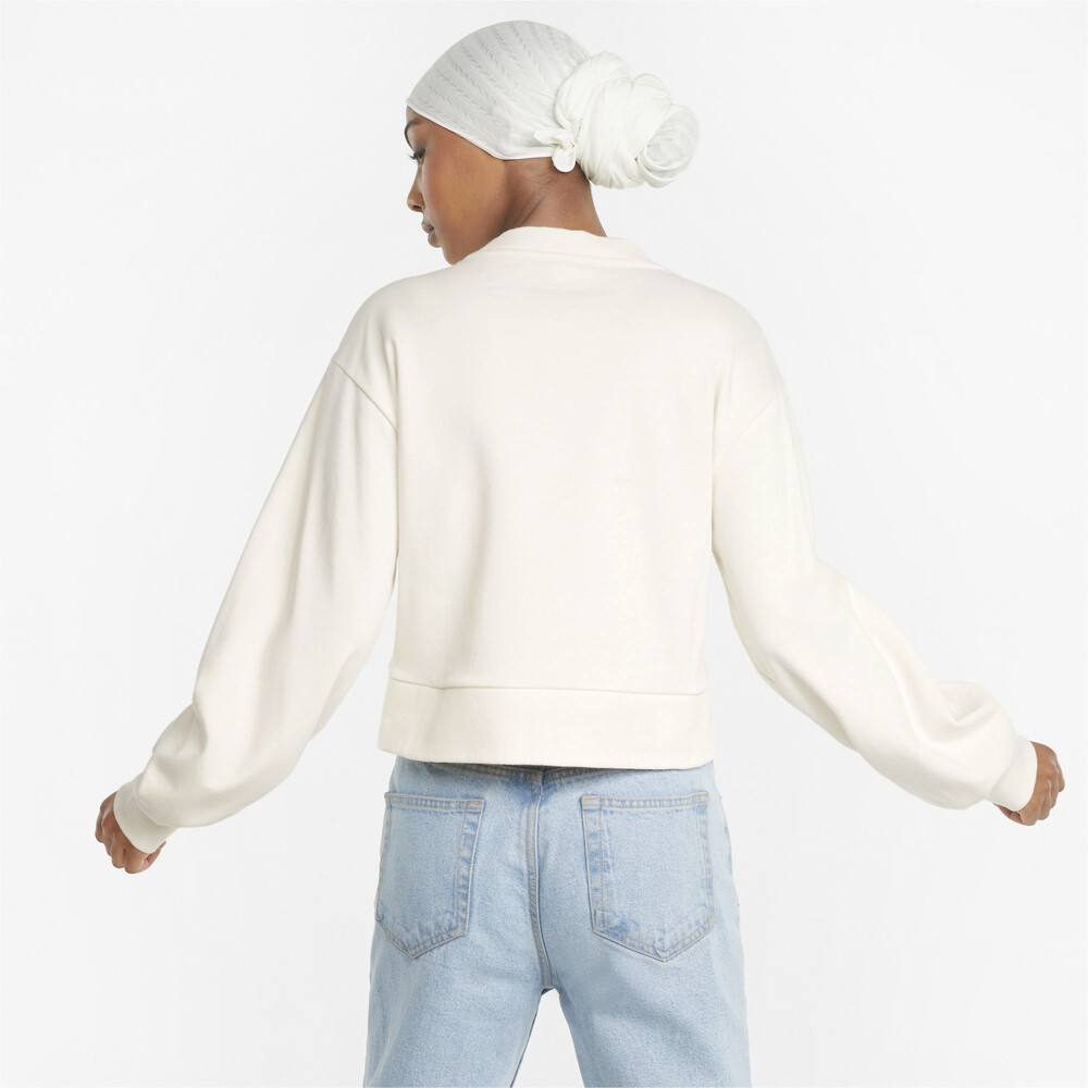 фото Толстовка classics puff sleeve crew neck women's sweatshirt puma