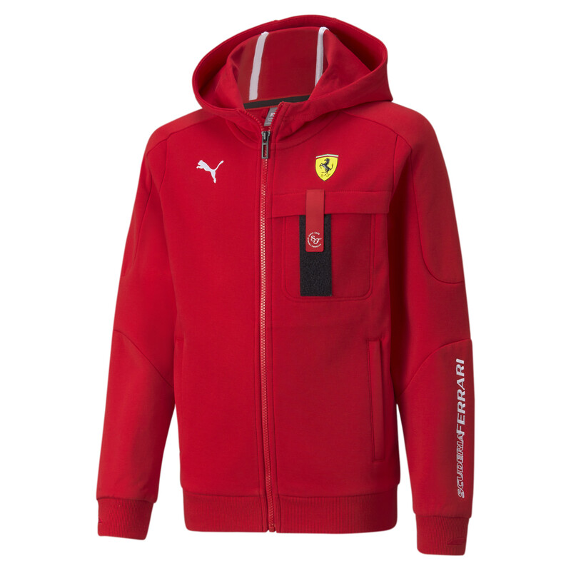 PUMA Ferrari Race Hooded Kid's Sweat Jacket, Red