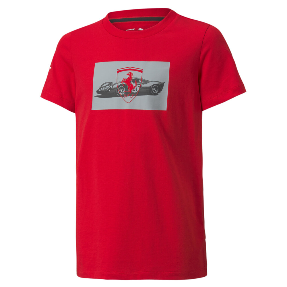 фото Детская футболка scuderia ferrari race chequered flag youth tee puma