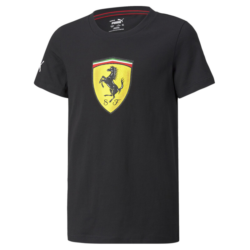 PUMA Ferrari Race Big Shield Youth T Shirt in Black size 9 10Y