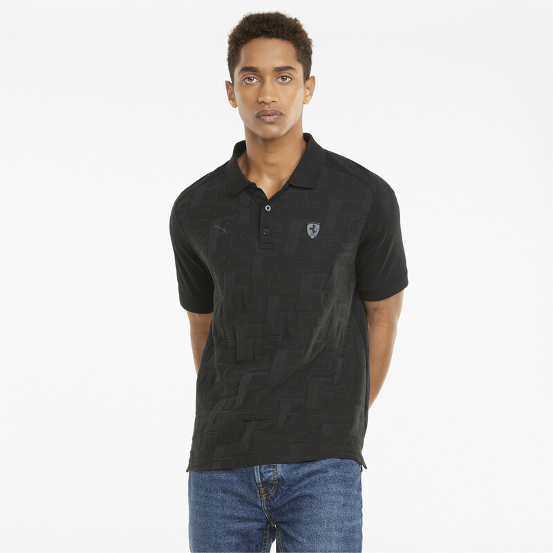 

Men's PUMA Ferrari Style Jacquard Slim Fit Polo, Black