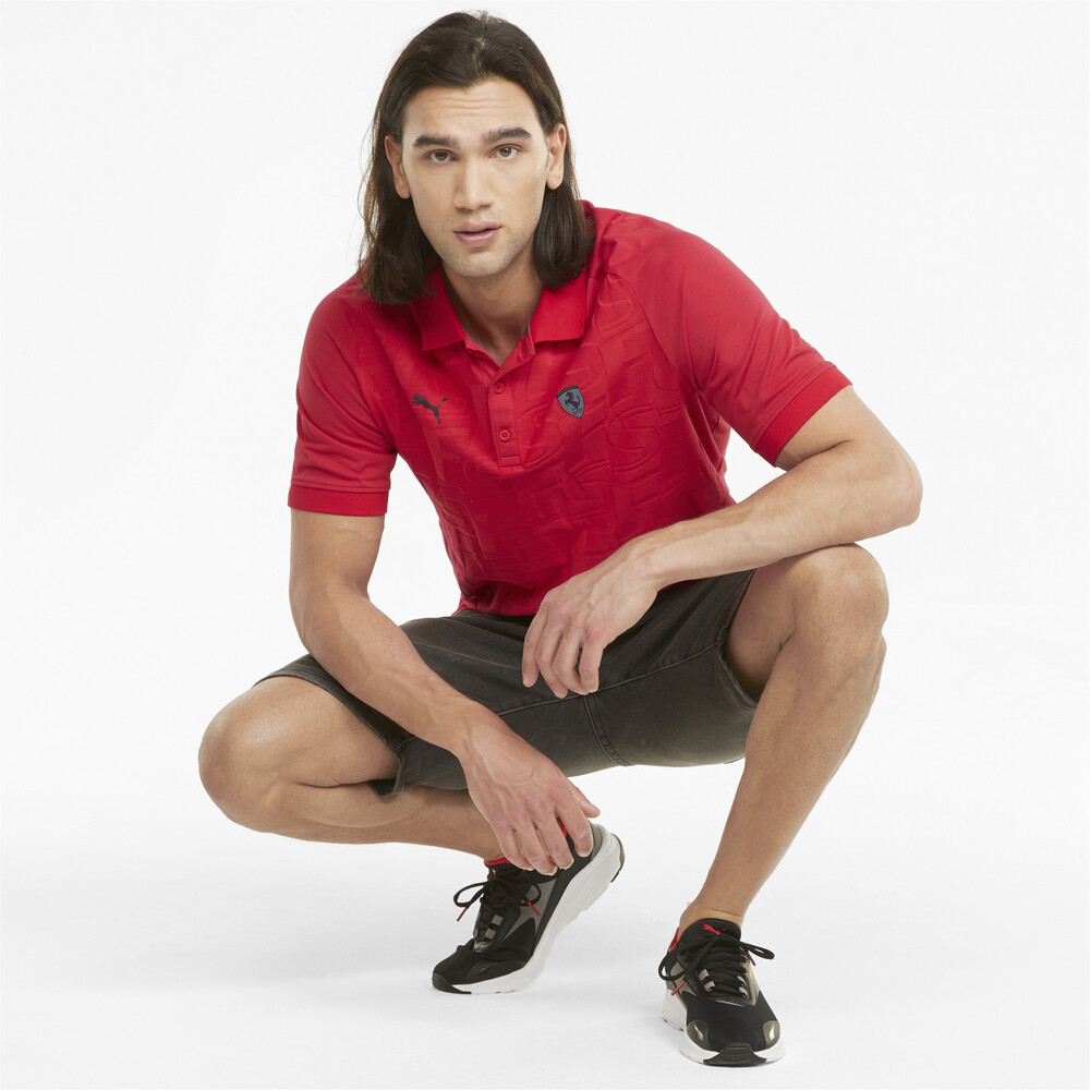 фото Поло scuderia ferrari style jacquard men's polo shirt puma