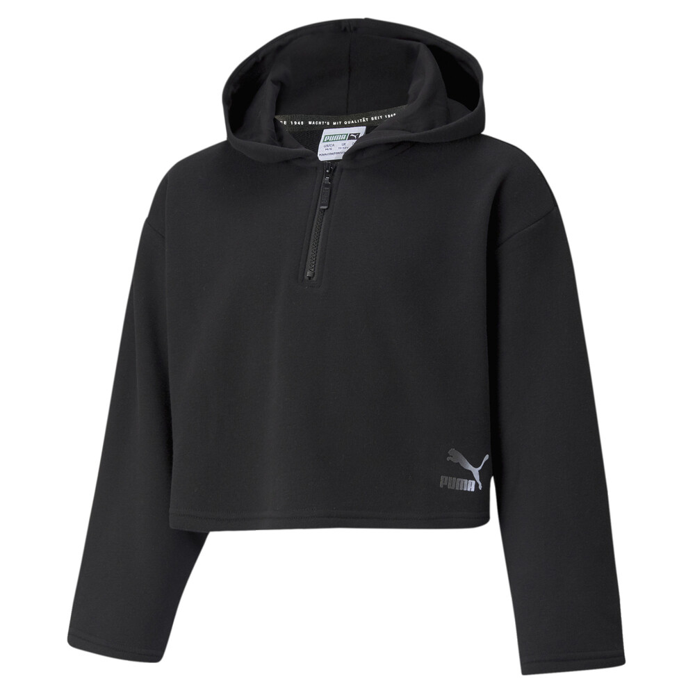 GRL Cropped Youth Hoodie Black PUMA