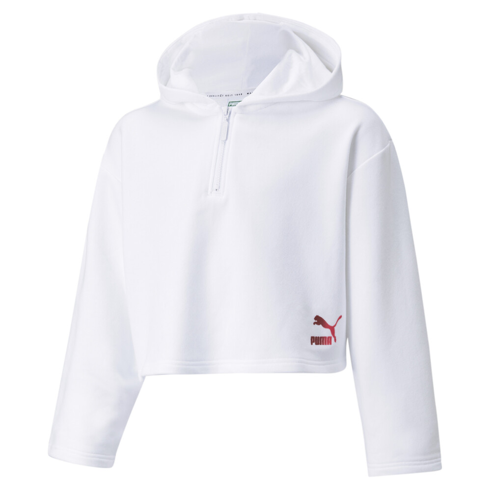 GRL Cropped Youth Hoodie White PUMA