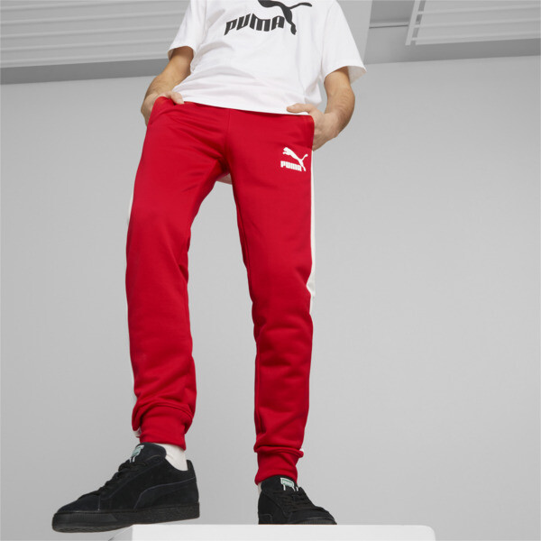 Shop Puma Iconic T7 Men's Track Pants In High Risk Red