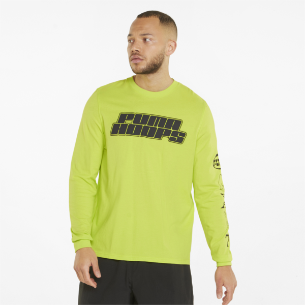Qualifier Long Sleeve Men's Basketball Tee, Nrgy Yellow, large-ZAF