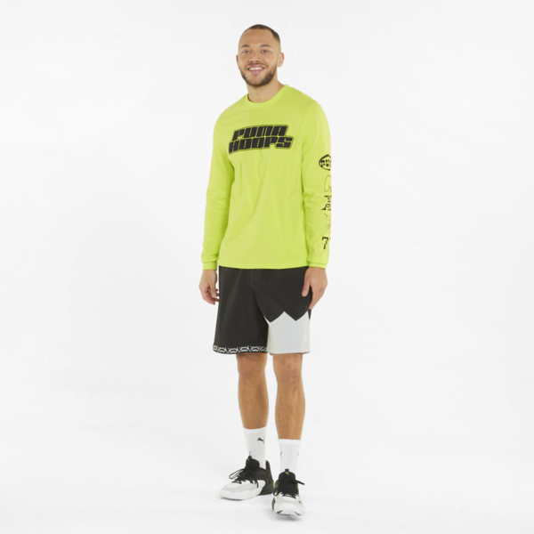 Qualifier Long Sleeve Men's Basketball Tee, Nrgy Yellow, large-ZAF