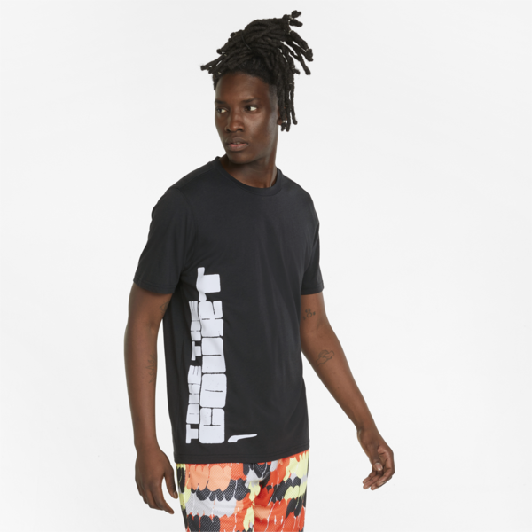 All Tournament Men's Basketball Tee, Puma Black-Puma White, large-ZAF