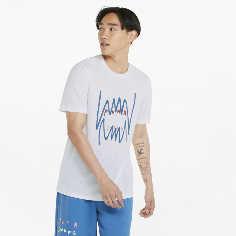 

Men's PUMA All Tournament Basketball T-shirt, White/black/blue