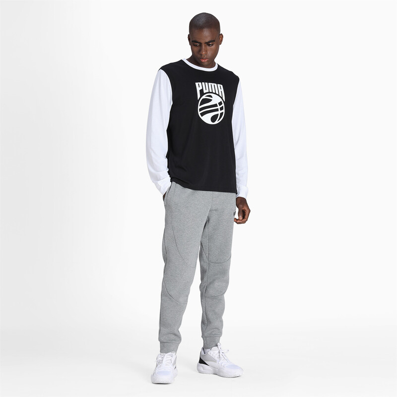 

Men's PUMA Splash Shooting Long Sleeve Basketball T-Shirt, White/black