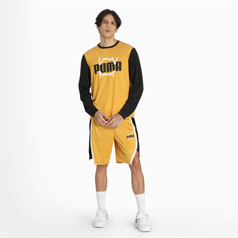 

Men's PUMA Splash Shooting Long Sleeve Basketball T-Shirt, Black/yellow