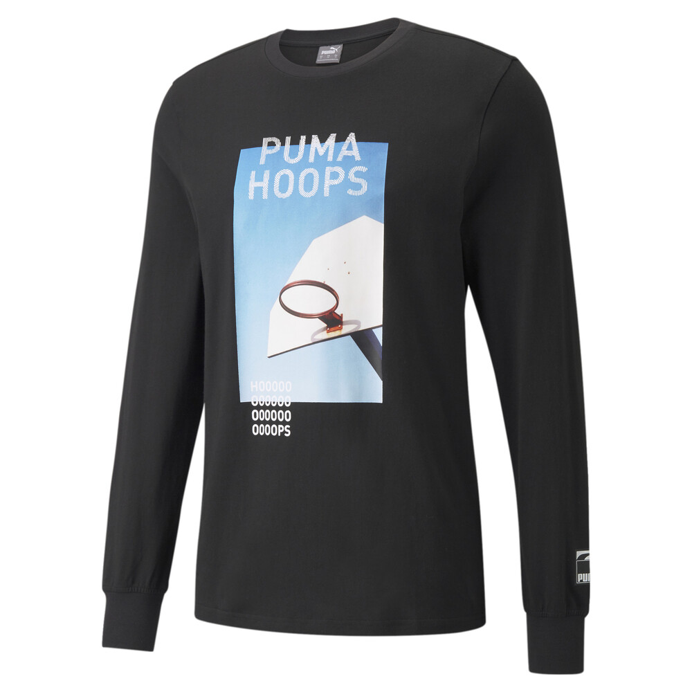 Timeout Long Sleeve Men's Basketball Tee Black PUMA