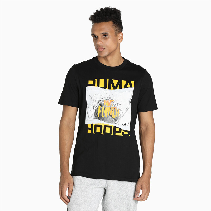 

Men's PUMA 4th Quarter Short Sleeves Regular Fit T-Shirt, Black/yellow