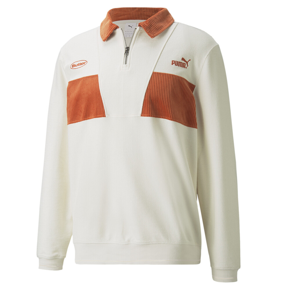 PUMA x BUTTER GOODS QuarterZip Sweater White PUMA