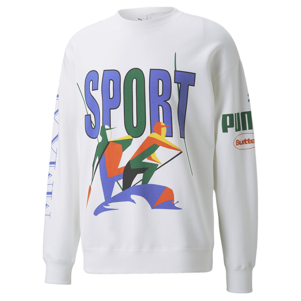 PUMA x BUTTER GOODS Crew Neck Sweater White PUMA