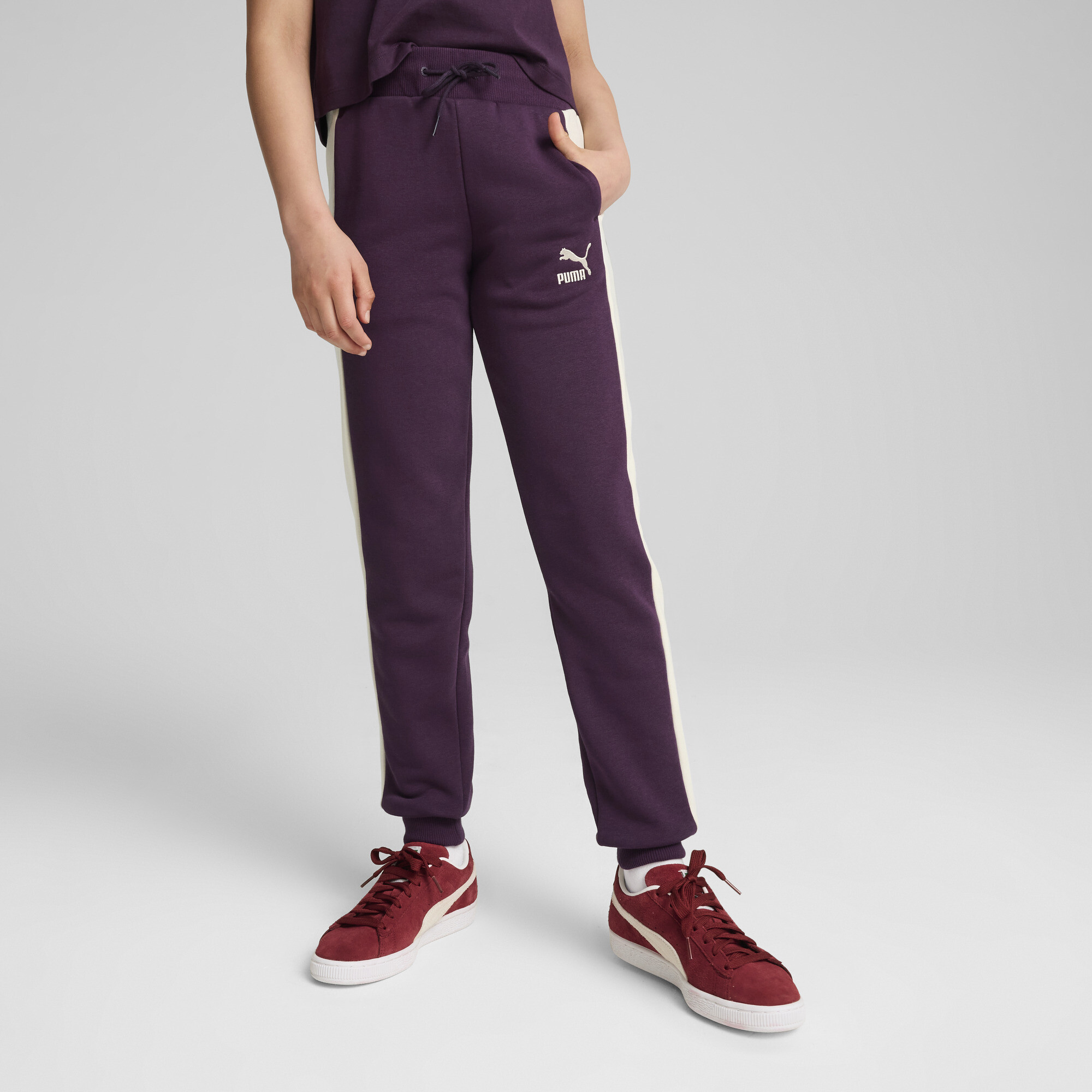 Women's Puma Classics T7 Track Pants Youth, Purple, Size 11-12Y, Clothing