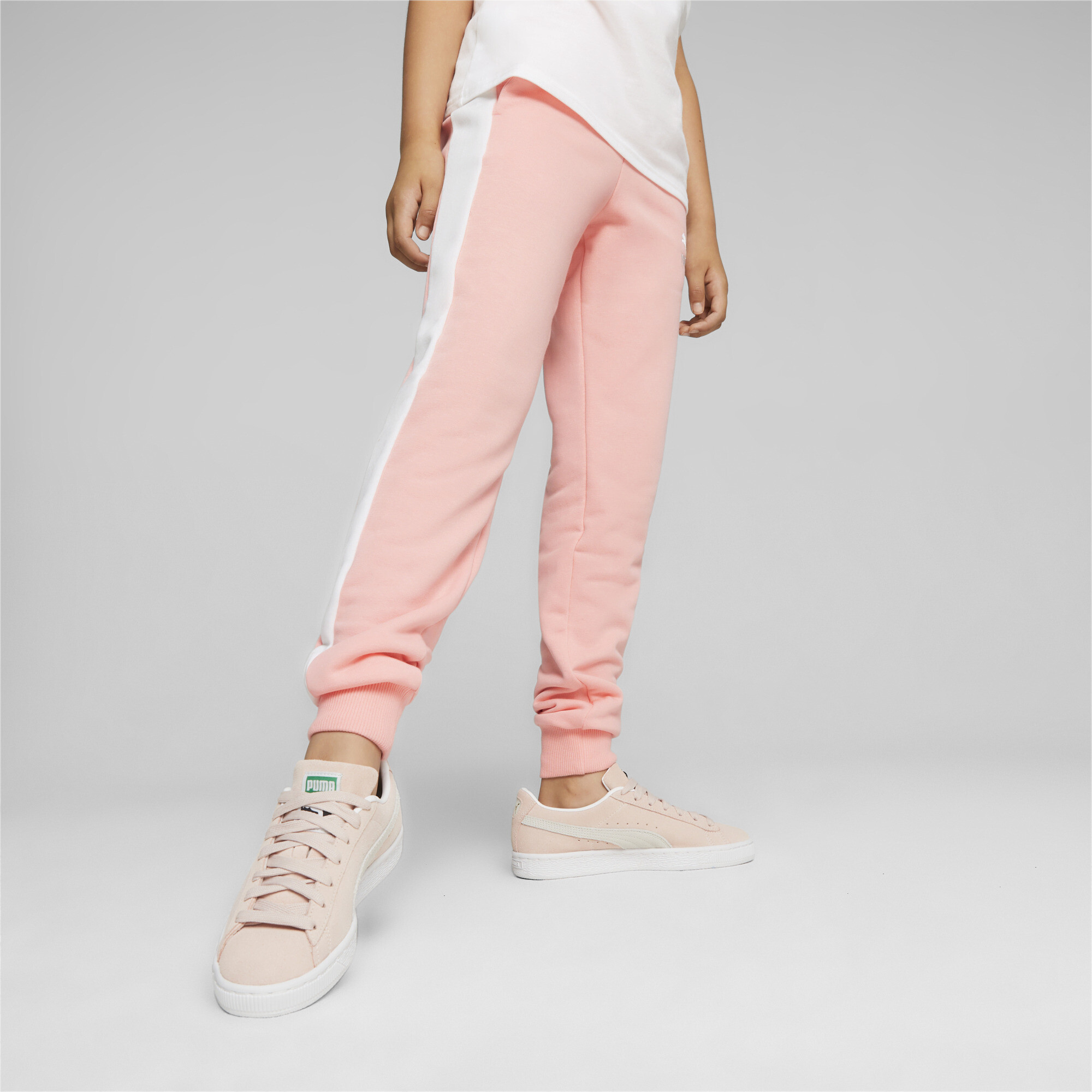 PUMA Classics T7 Track Pants In Pink, Size 11-12 Youth