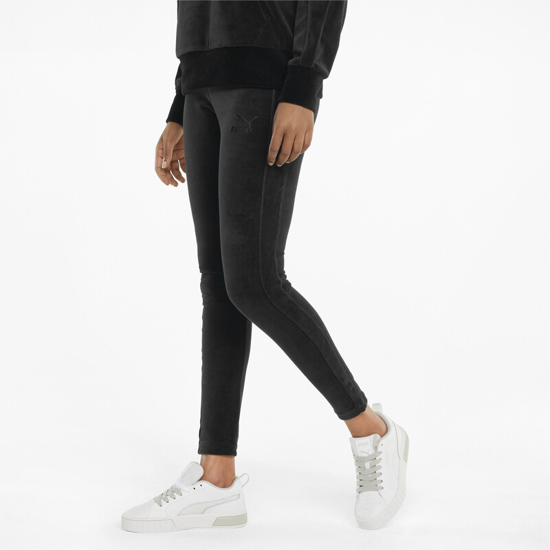 

Women's PUMA Iconic T7 Velour High Waist Tight Fit Tights, Black